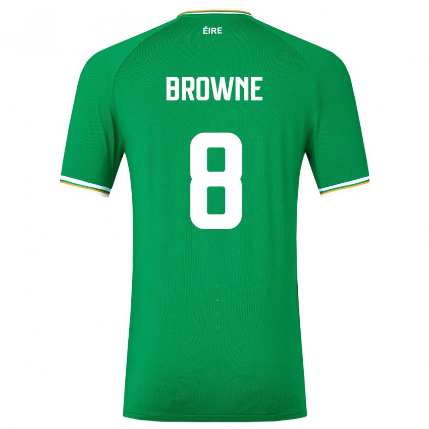 Bambino Maglia Irlanda Alan Browne #8 Verde Kit Gara Home 24-26 Maglietta