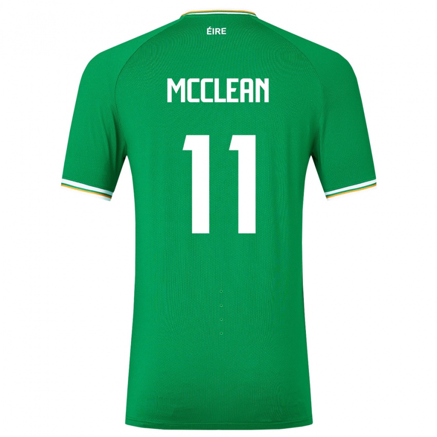 Bambino Maglia Irlanda James Mcclean #11 Verde Kit Gara Home 24-26 Maglietta