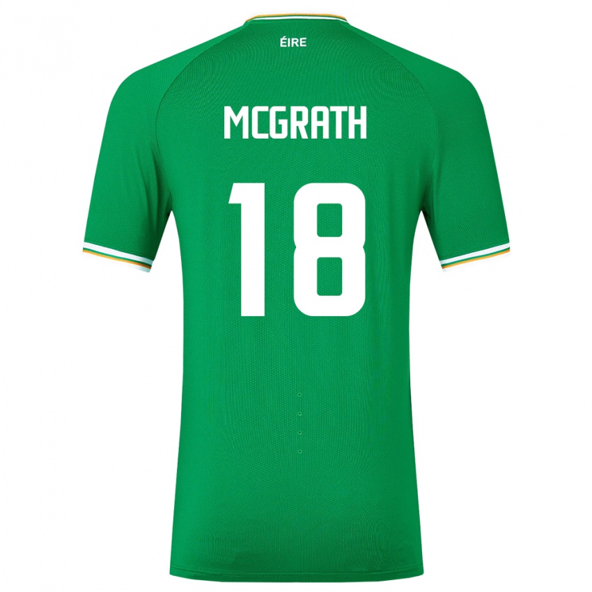 Bambino Maglia Irlanda Jamie Mcgrath #18 Verde Kit Gara Home 24-26 Maglietta