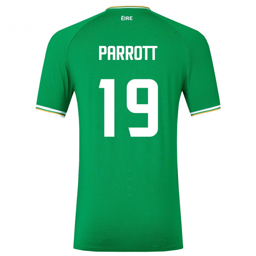 Bambino Maglia Irlanda Troy Parrott #19 Verde Kit Gara Home 24-26 Maglietta