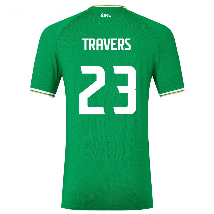 Bambino Maglia Irlanda Mark Travers #23 Verde Kit Gara Home 24-26 Maglietta
