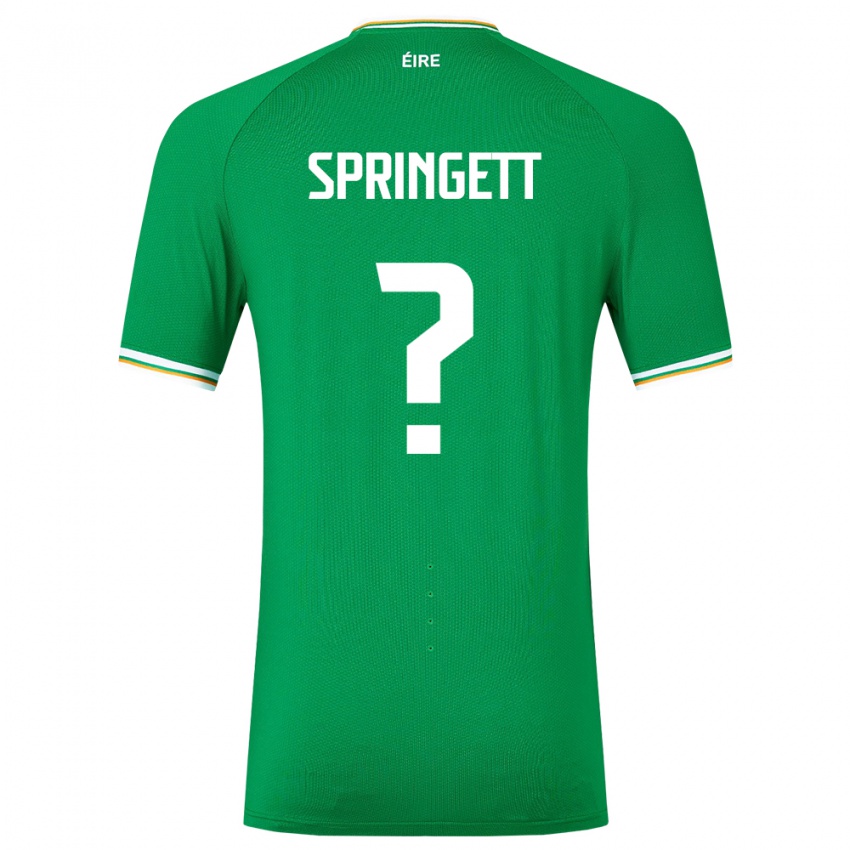 Bambino Maglia Irlanda Tony Springett #0 Verde Kit Gara Home 24-26 Maglietta