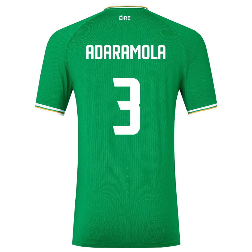 Bambino Maglia Irlanda Tayo Adaramola #3 Verde Kit Gara Home 24-26 Maglietta