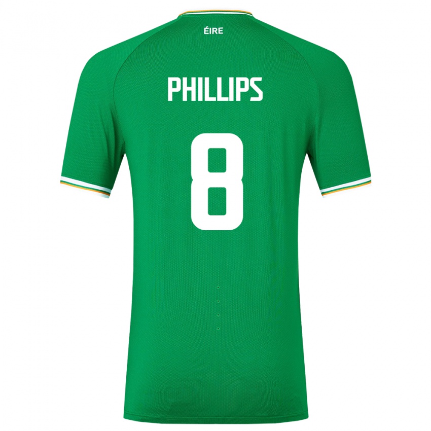 Bambino Maglia Irlanda Killian Phillips #8 Verde Kit Gara Home 24-26 Maglietta