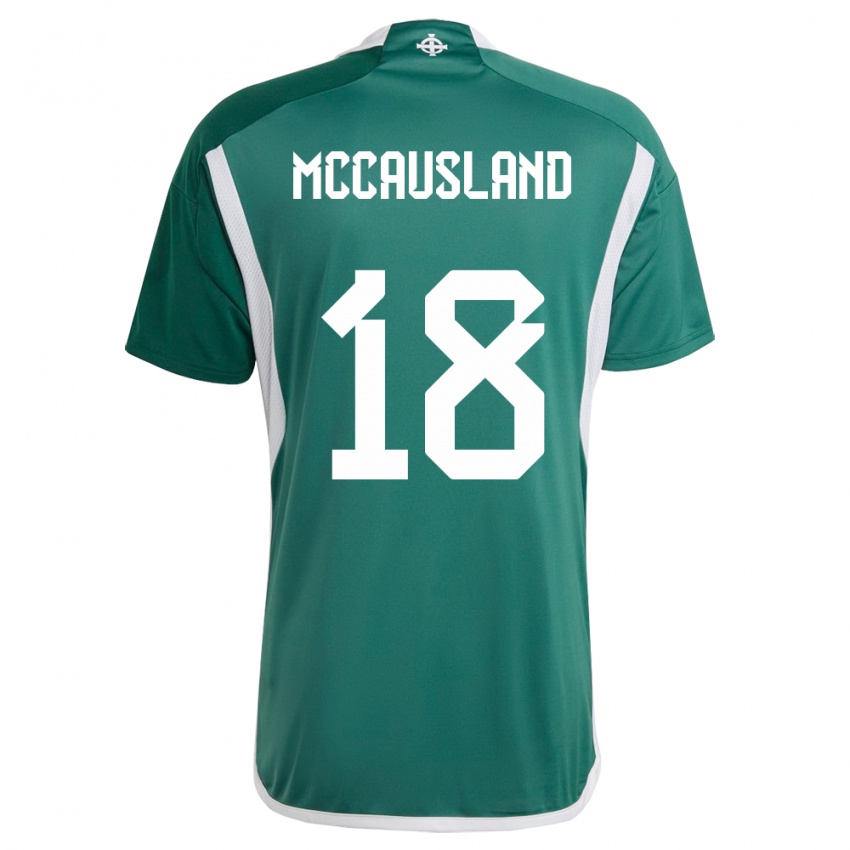 Bambino Maglia Irlanda Del Nord Ross Mccausland #18 Verde Kit Gara Home 24-26 Maglietta