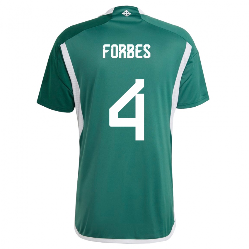 Bambino Maglia Irlanda Del Nord Michael Forbes #4 Verde Kit Gara Home 24-26 Maglietta