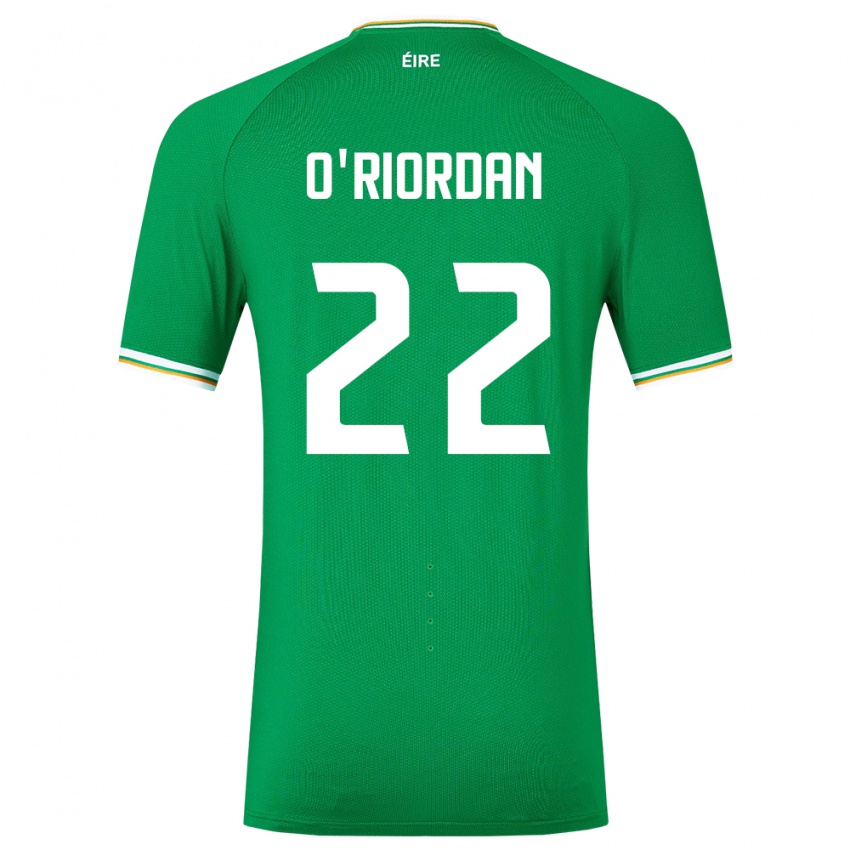 Uomo Maglia Irlanda Connor O'riordan #22 Verde Kit Gara Home 24-26 Maglietta