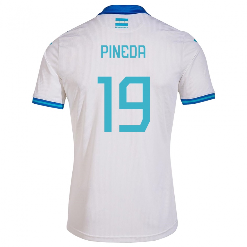 Uomo Maglia Honduras Carlos Pineda #19 Bianco Kit Gara Home 24-26 Maglietta