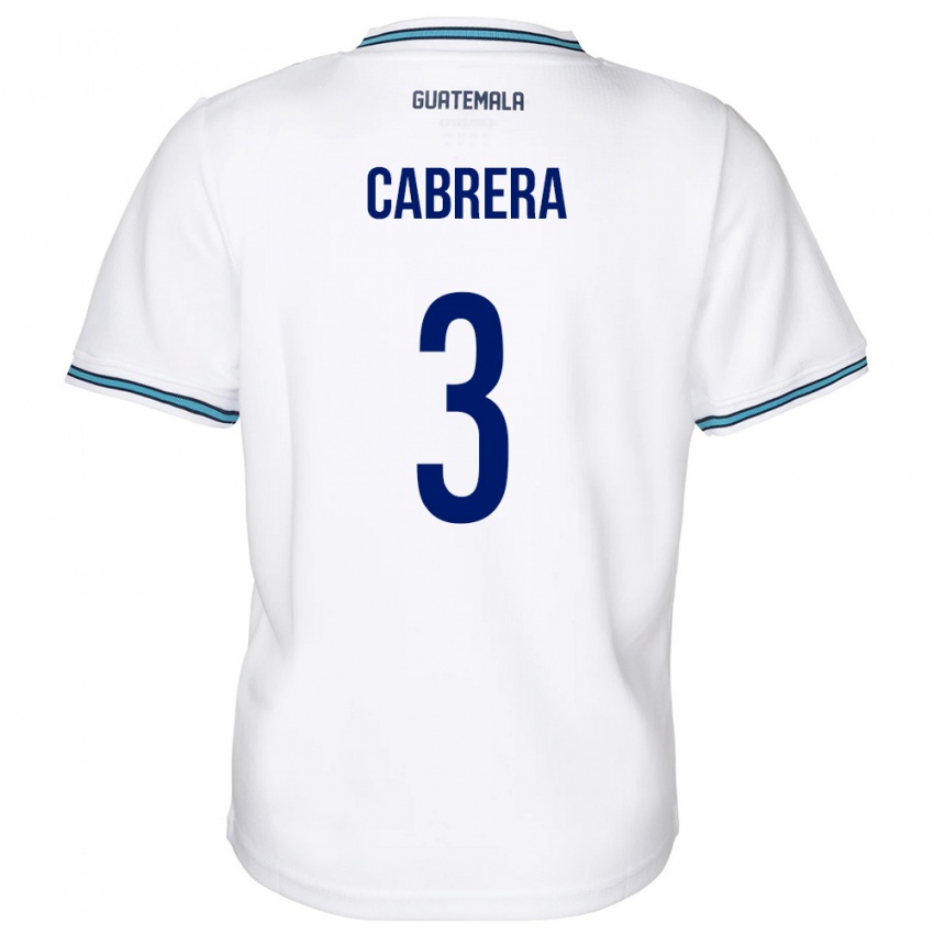 Uomo Maglia Guatemala Gabriel Cabrera #3 Bianco Kit Gara Home 24-26 Maglietta