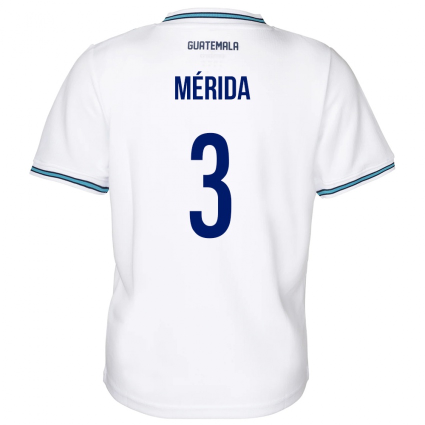 Uomo Maglia Guatemala Daniel Mérida #3 Bianco Kit Gara Home 24-26 Maglietta