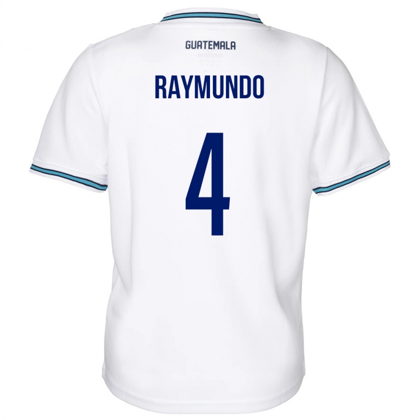 Uomo Maglia Guatemala Cristopher Raymundo #4 Bianco Kit Gara Home 24-26 Maglietta