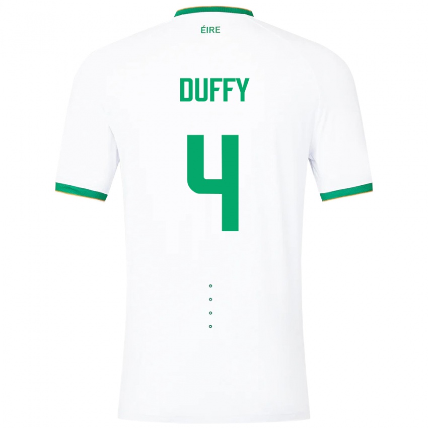 Uomo Maglia Irlanda Shane Duffy #4 Bianco Kit Gara Away 24-26 Maglietta