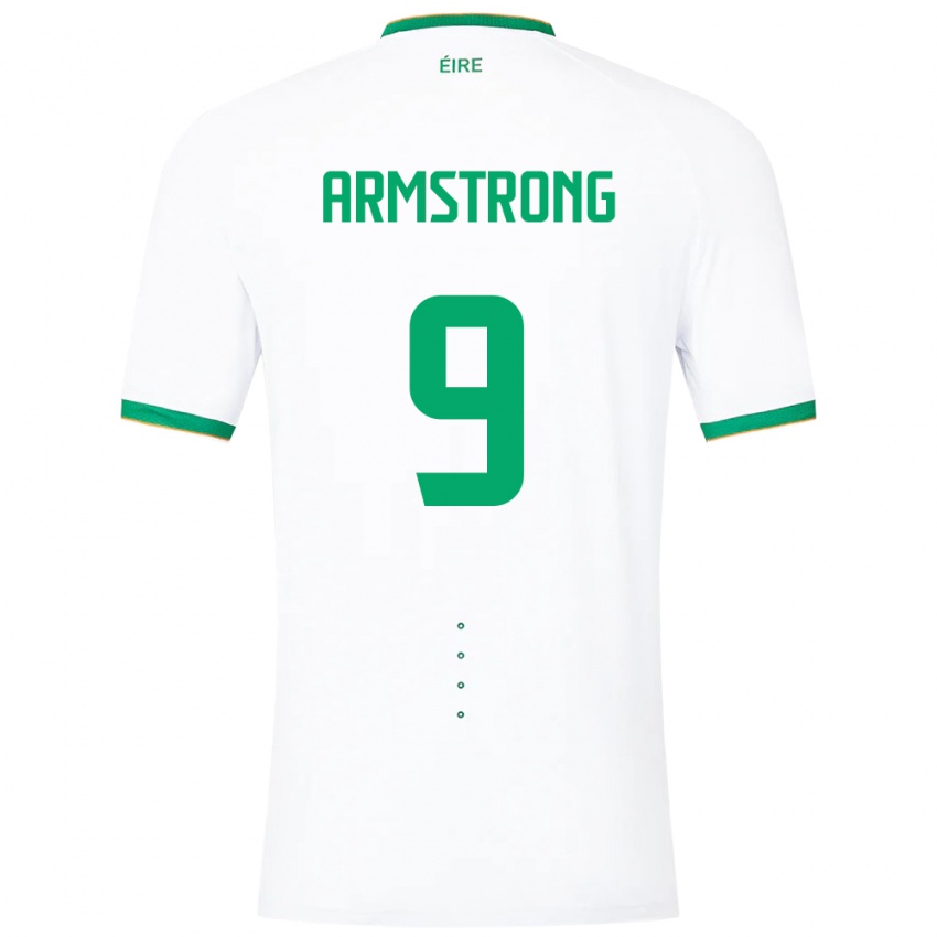 Uomo Maglia Irlanda Sinclair Armstrong #9 Bianco Kit Gara Away 24-26 Maglietta