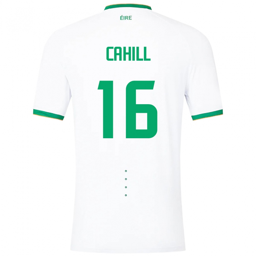 Uomo Maglia Irlanda Killian Cahill #16 Bianco Kit Gara Away 24-26 Maglietta