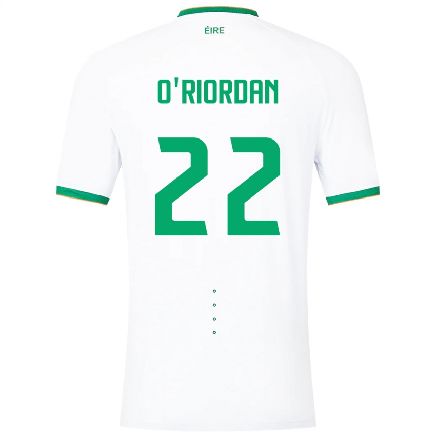 Uomo Maglia Irlanda Connor O'riordan #22 Bianco Kit Gara Away 24-26 Maglietta