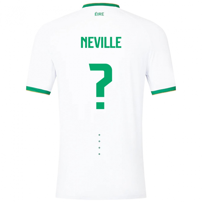 Uomo Maglia Irlanda Harvey Neville #0 Bianco Kit Gara Away 24-26 Maglietta
