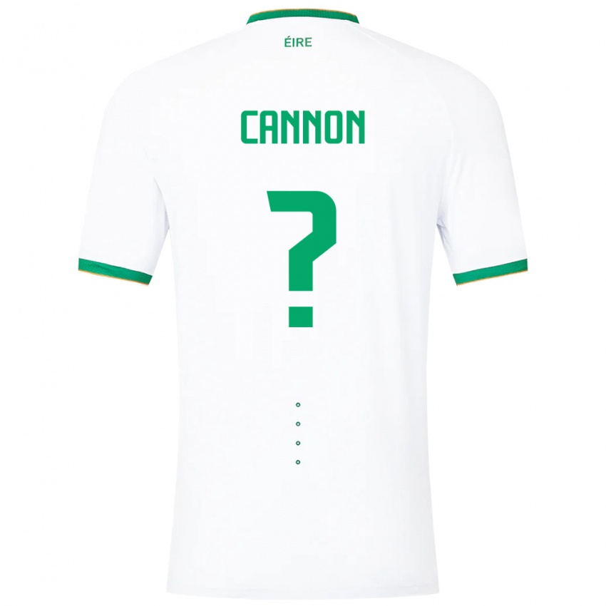 Uomo Maglia Irlanda Thomas Cannon #0 Bianco Kit Gara Away 24-26 Maglietta