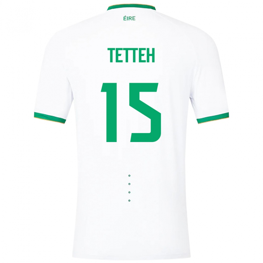 Uomo Maglia Irlanda Gideon Tetteh #15 Bianco Kit Gara Away 24-26 Maglietta