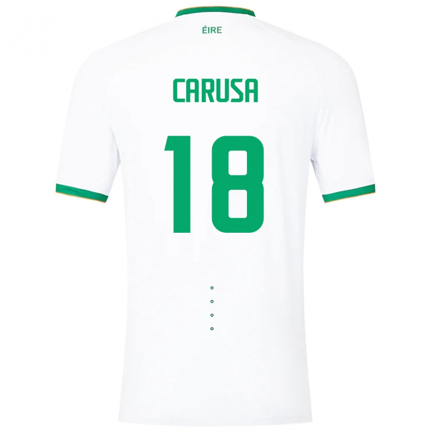 Uomo Maglia Irlanda Kyra Carusa #18 Bianco Kit Gara Away 24-26 Maglietta