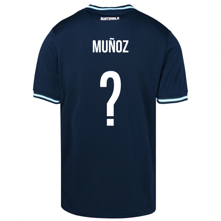 Uomo Maglia Guatemala Rudy Muñoz #0 Blu Kit Gara Away 24-26 Maglietta