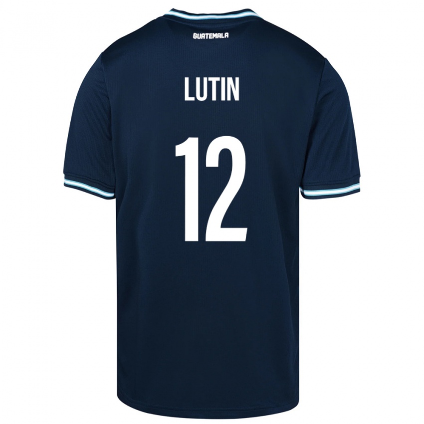 Uomo Maglia Guatemala John Lutin #12 Blu Kit Gara Away 24-26 Maglietta