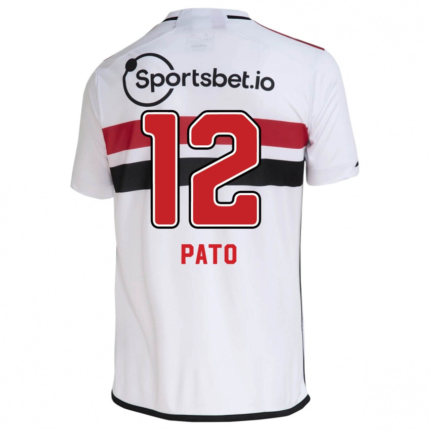 Bambino Maglia Alexandre Pato #12 Bianco Kit Gara Home 2023/24 Maglietta