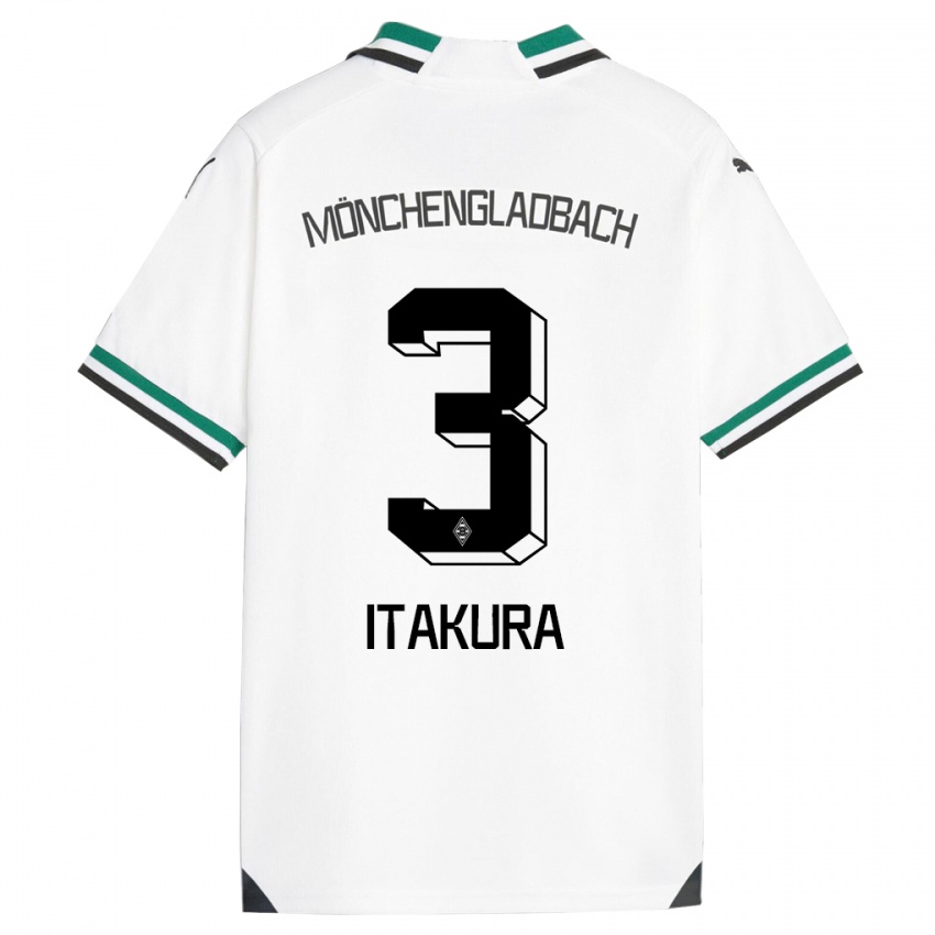 Bambino Maglia Ko Itakura #3 Bianco Verde Kit Gara Home 2023/24 Maglietta