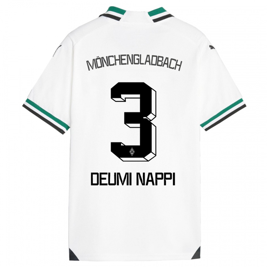 Bambino Maglia Dimitrie Deumi Nappi #3 Bianco Verde Kit Gara Home 2023/24 Maglietta