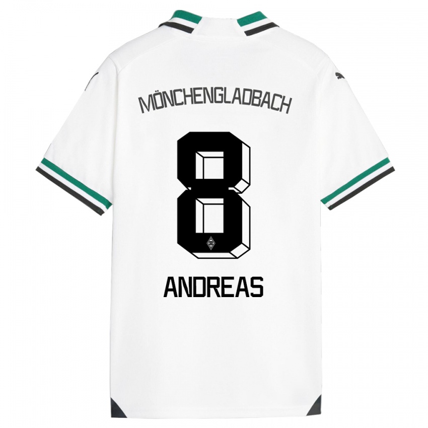 Bambino Maglia Noah Andreas #8 Bianco Verde Kit Gara Home 2023/24 Maglietta