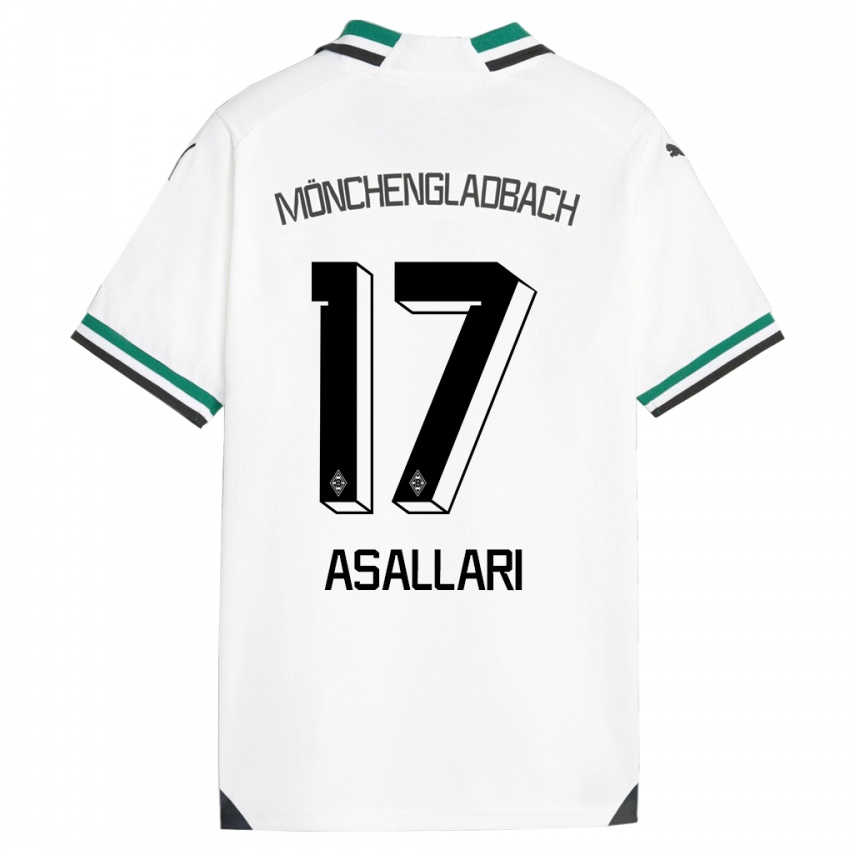 Bambino Maglia Kushtrim Asallari #17 Bianco Verde Kit Gara Home 2023/24 Maglietta