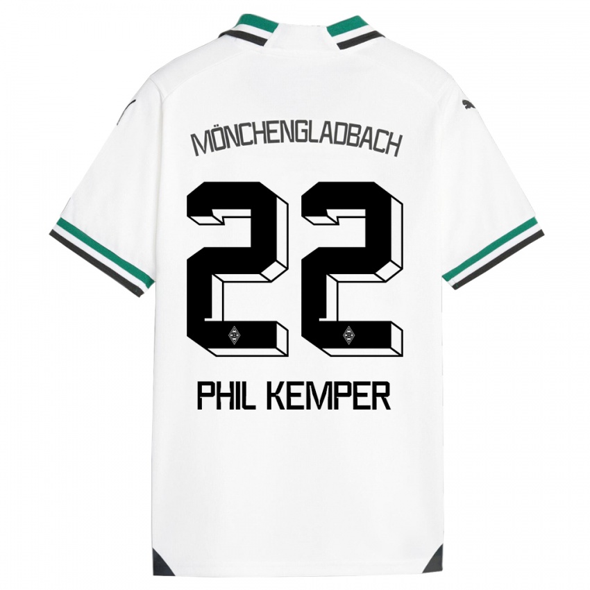 Bambino Maglia Phil Kemper #22 Bianco Verde Kit Gara Home 2023/24 Maglietta