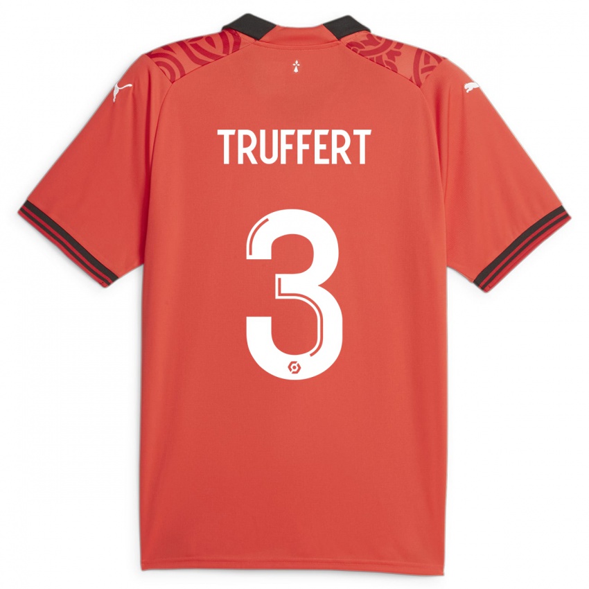 Bambino Maglia Adrien Truffert #3 Rosso Kit Gara Home 2023/24 Maglietta