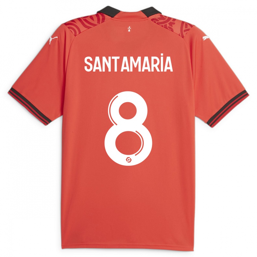 Bambino Maglia Baptiste Santamaria #8 Rosso Kit Gara Home 2023/24 Maglietta