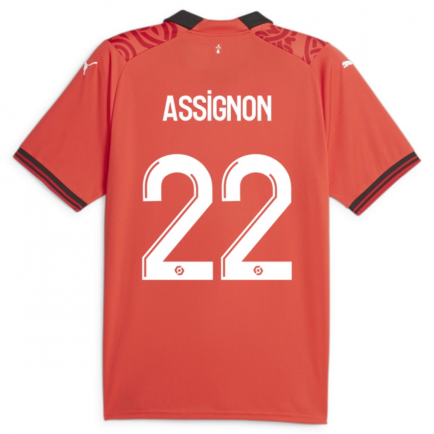Bambino Maglia Lorenz Assignon #22 Rosso Kit Gara Home 2023/24 Maglietta