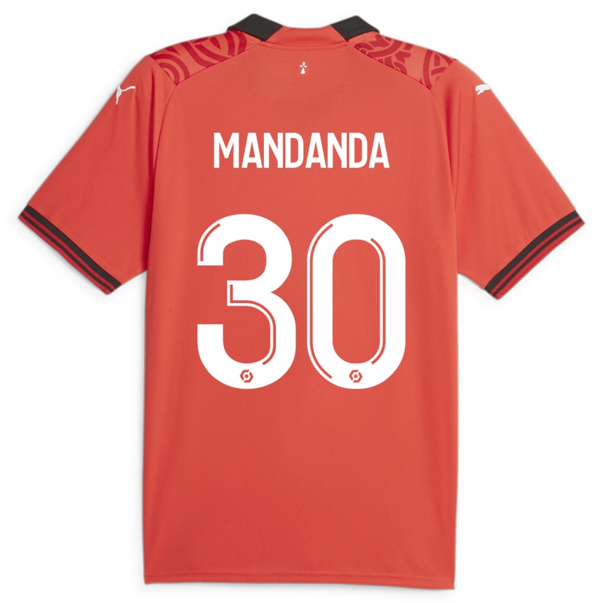 Bambino Maglia Steve Mandanda #30 Rosso Kit Gara Home 2023/24 Maglietta