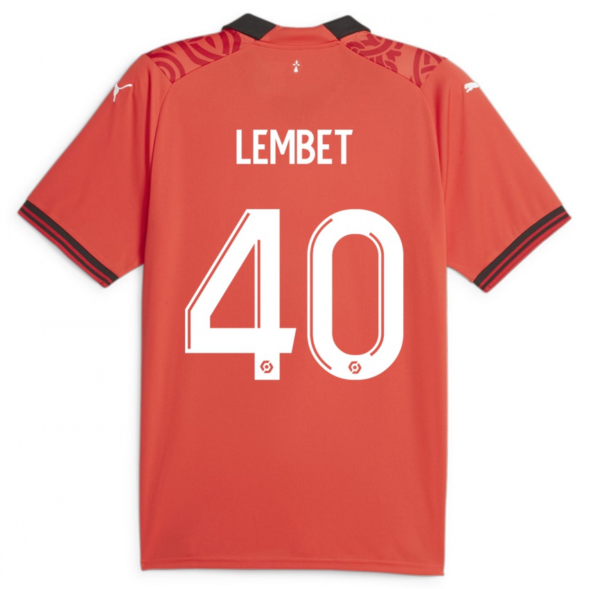 Bambino Maglia Geoffrey Lembet #40 Rosso Kit Gara Home 2023/24 Maglietta