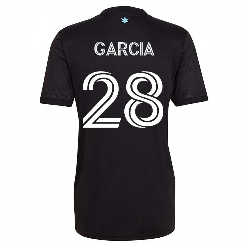 Bambino Maglia Mender García #28 Nero Kit Gara Home 2023/24 Maglietta