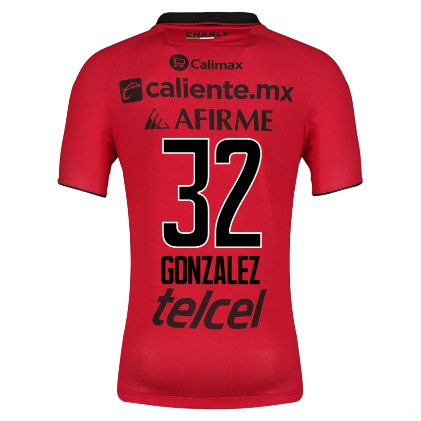 Bambino Maglia Carlos Gonzalez #32 Rosso Kit Gara Home 2023/24 Maglietta