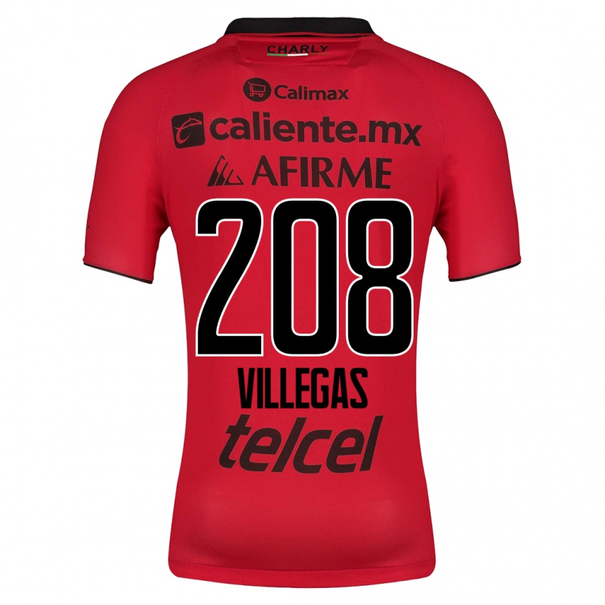 Bambino Maglia Óscar Villegas #208 Rosso Kit Gara Home 2023/24 Maglietta