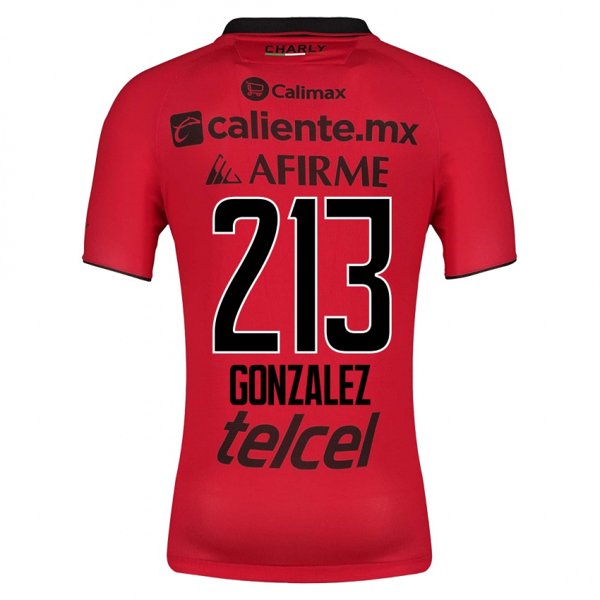 Bambino Maglia Óscar González #213 Rosso Kit Gara Home 2023/24 Maglietta