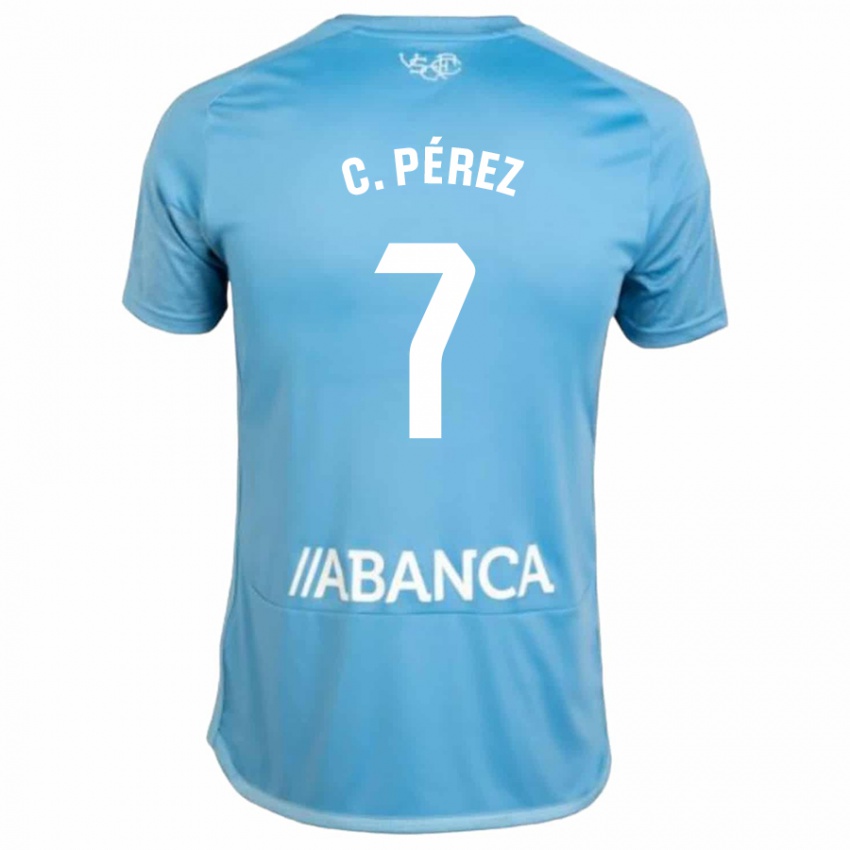 Bambino Maglia Carles Perez #7 Blu Kit Gara Home 2023/24 Maglietta
