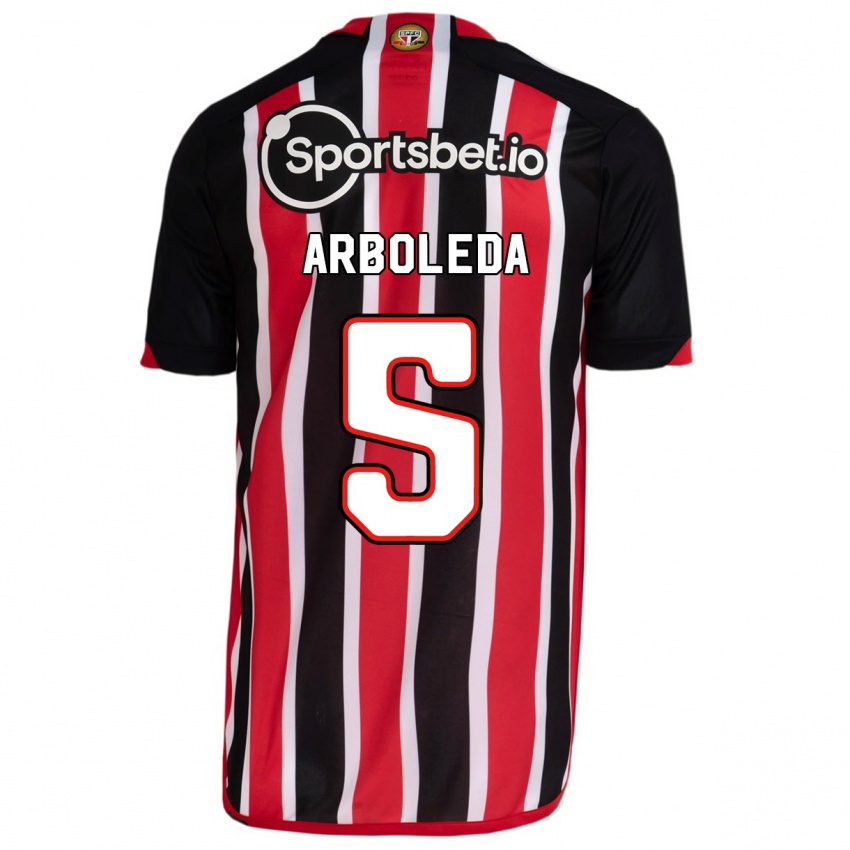 Bambino Maglia Robert Arboleda #5 Blu Rosso Kit Gara Away 2023/24 Maglietta