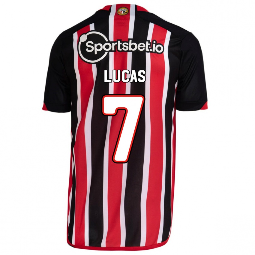 Bambino Maglia Lucas Moura #7 Blu Rosso Kit Gara Away 2023/24 Maglietta