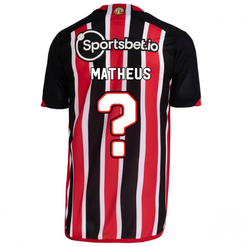 Bambino Maglia Guilherme Matheus #0 Blu Rosso Kit Gara Away 2023/24 Maglietta