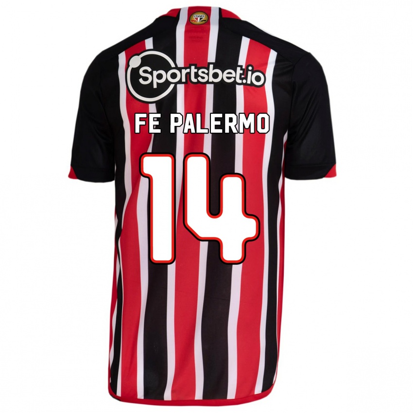 Bambino Maglia Fe Palermo #14 Blu Rosso Kit Gara Away 2023/24 Maglietta