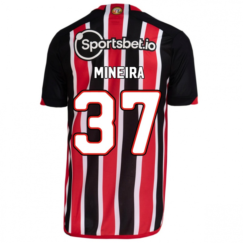Bambino Maglia Rafa Mineira #37 Blu Rosso Kit Gara Away 2023/24 Maglietta