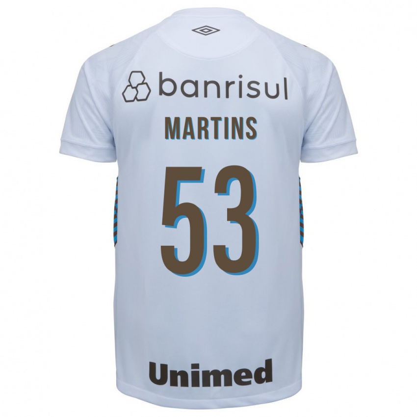 Bambino Maglia Gustavo Martins #53 Bianco Kit Gara Away 2023/24 Maglietta