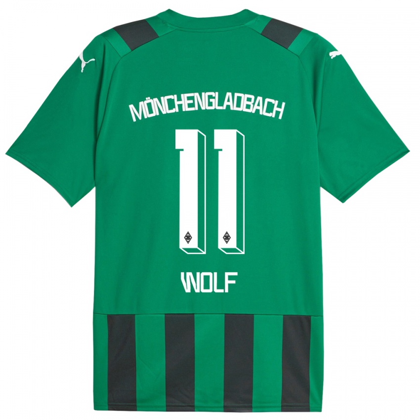 Bambino Maglia Hannes Wolf #11 Nero Verde Kit Gara Away 2023/24 Maglietta