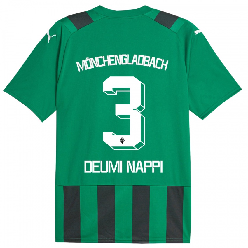 Bambino Maglia Dimitrie Deumi Nappi #3 Nero Verde Kit Gara Away 2023/24 Maglietta