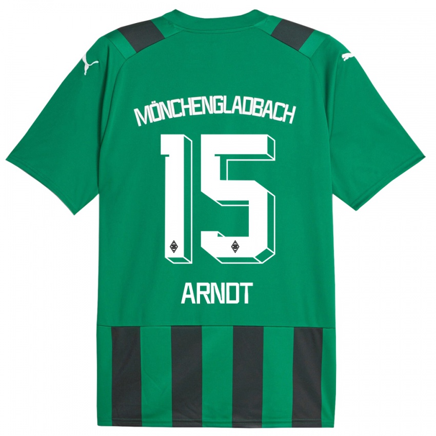 Bambino Maglia Leo Arndt #15 Nero Verde Kit Gara Away 2023/24 Maglietta